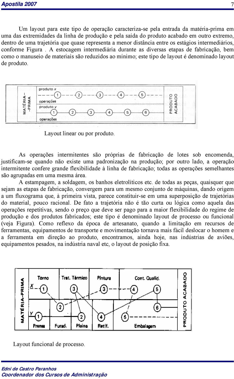 A estocagem intermediária durante as diversas etapas de fabricação, bem como o manuseio de materiais são reduzidos ao mínimo; este tipo de layout é denominado layout de produto.