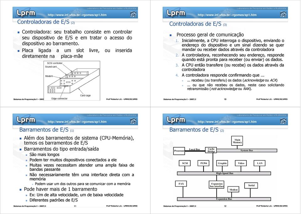 Inicialmente, a CPU interroga o dispositivo, enviando o endereço do dispositivo e um sinal dizendo se quer mandar ou receber dados através da controladora 2.