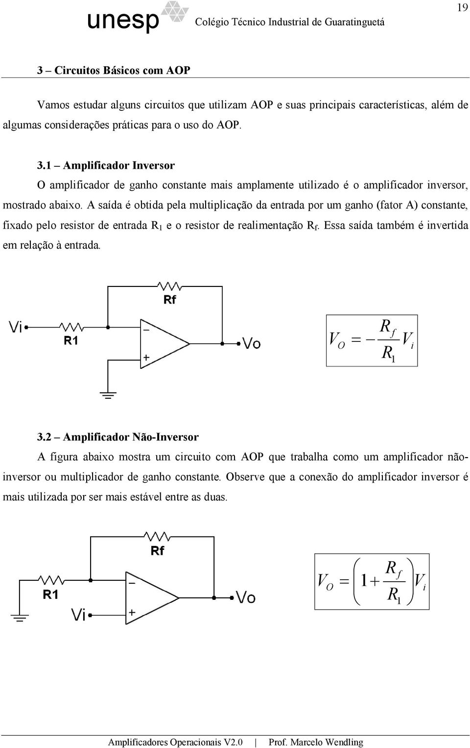 Essa saída também é invertida em relação à entrada. O = f i 3.