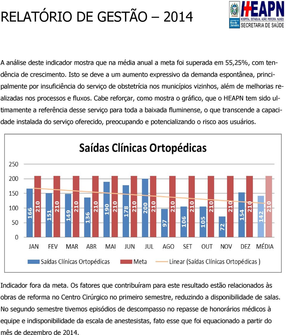 Cabe reforçar, como mostra o gráfico, que o HEAPN tem sido ultimamente a referência desse serviço para toda a baixada fluminense, o que transcende a capacidade instalada do serviço oferecido,