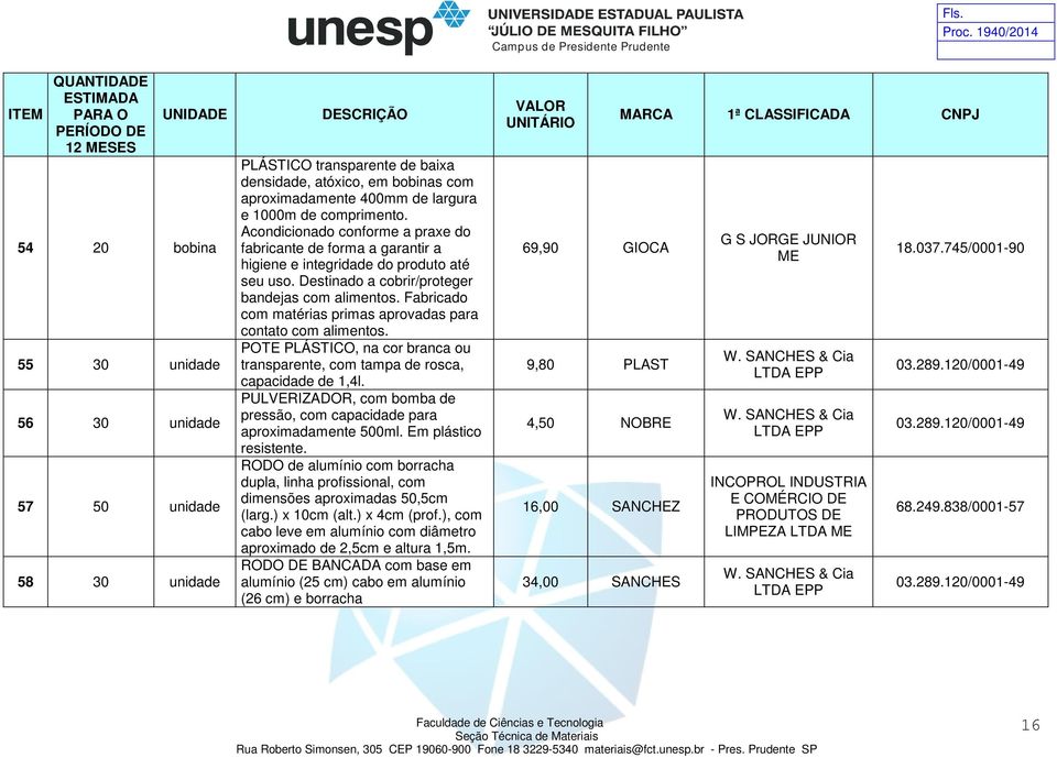 Fabricado com matérias primas aprovadas para contato com alimentos. POTE PLÁSTICO, na cor branca ou transparente, com tampa de rosca, capacidade de 1,4l.