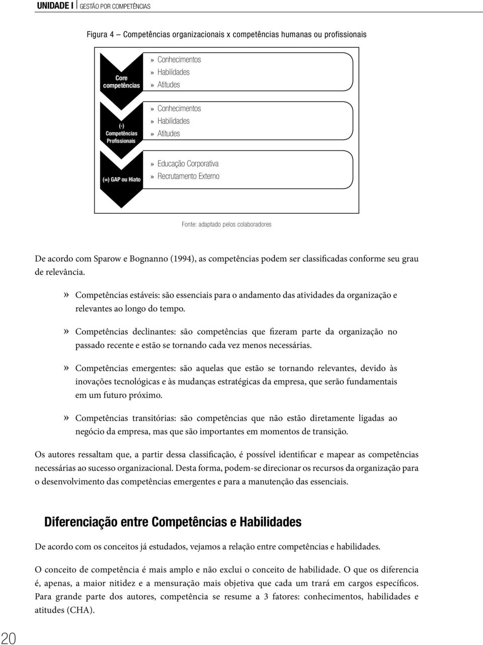 classificadas conforme seu grau de relevância. Competências estáveis: são essenciais para o andamento das atividades da organização e relevantes ao longo do tempo.