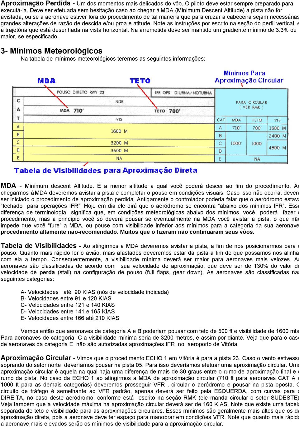 sejam necessárias grandes alterações de razão de descida e/ou proa e atitude. Note as instruções por escrito na seção do perfil vertical, e a trajetória que está desenhada na vista horizontal.