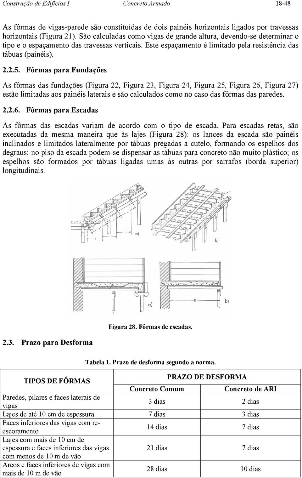 Fôrmas para Fundações As fôrmas das fundações (Figura 22, Figura 23, Figura 24, Figura 25, Figura 26, Figura 27) estão limitadas aos painéis laterais e são calculados como no caso das fôrmas das