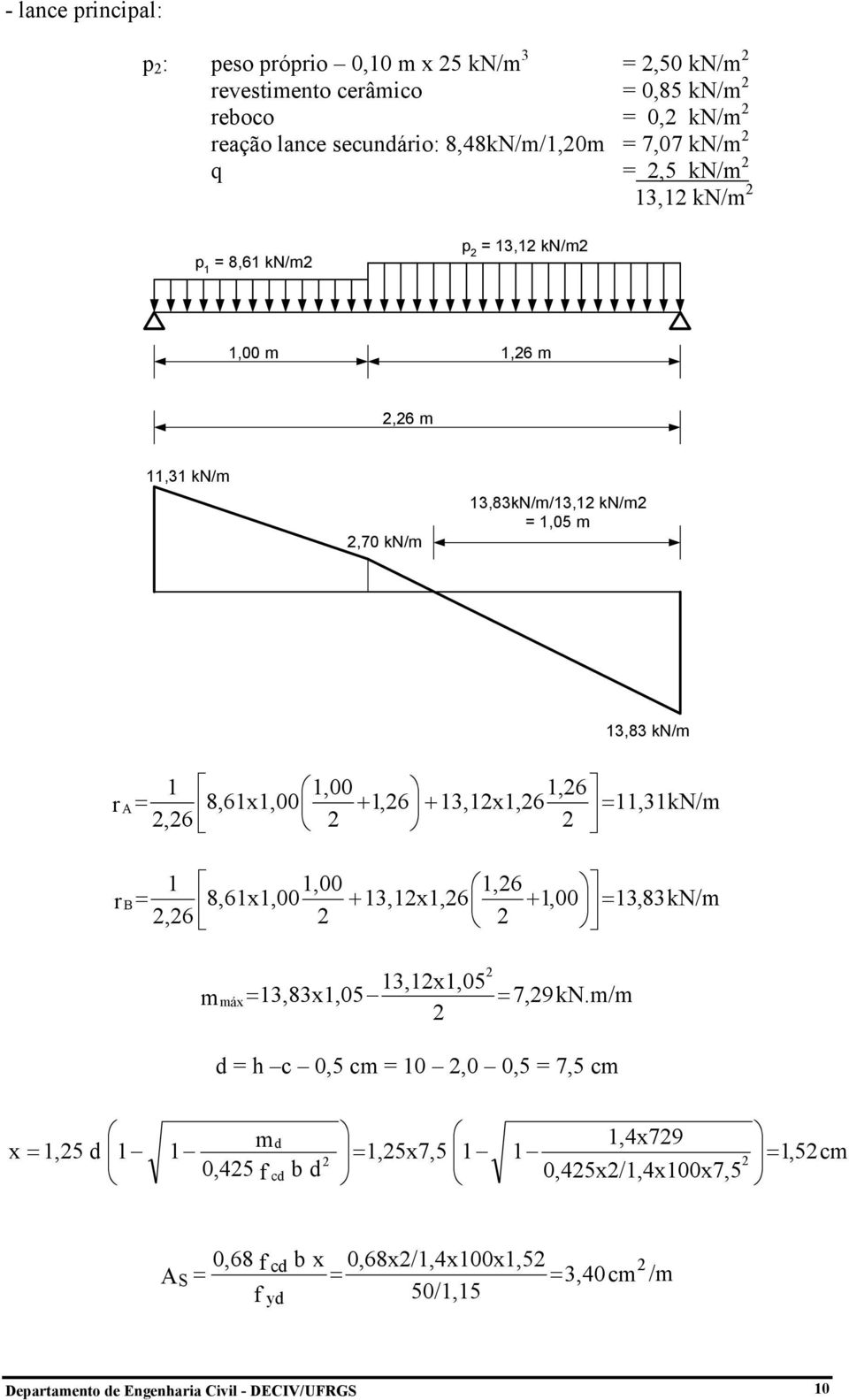 8,6x,00 +,6 +,x,6 ra,kn/m,00,6 rb 8,6x,00,x,6,00,8kN/m,6 + + m máx,x,05,8x,05 7,9kN.