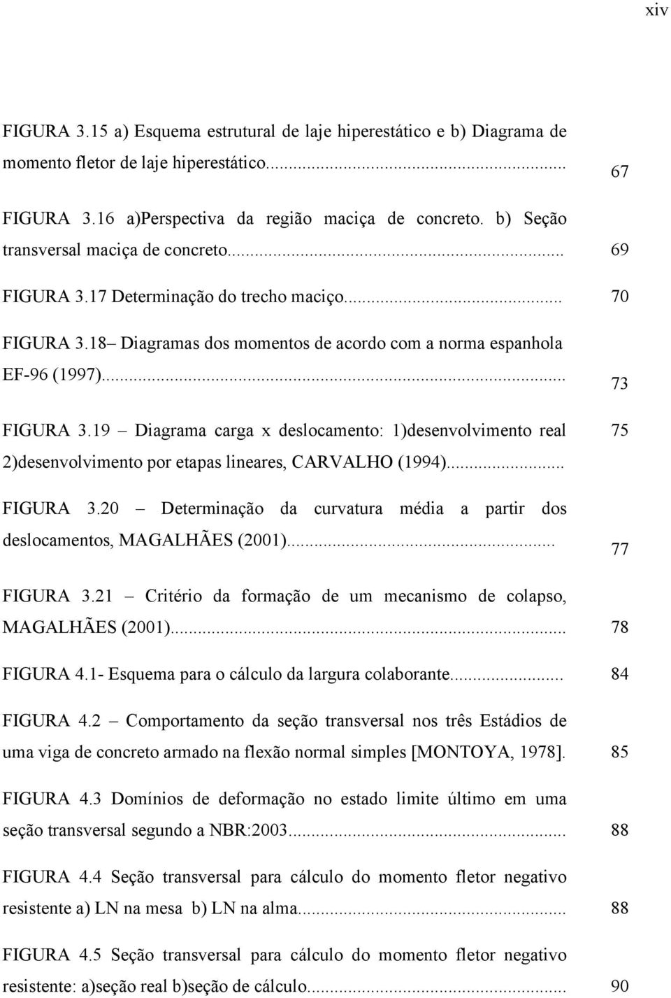 .. FIGURA 3.0 Determinação da curvatura média a partir dos deslocamentos, MAGALHÃES (001)... 73 75 77 FIGURA 3.1 Critério da formação de um mecanismo de colapso, MAGALHÃES (001)... 78 FIGURA 4.