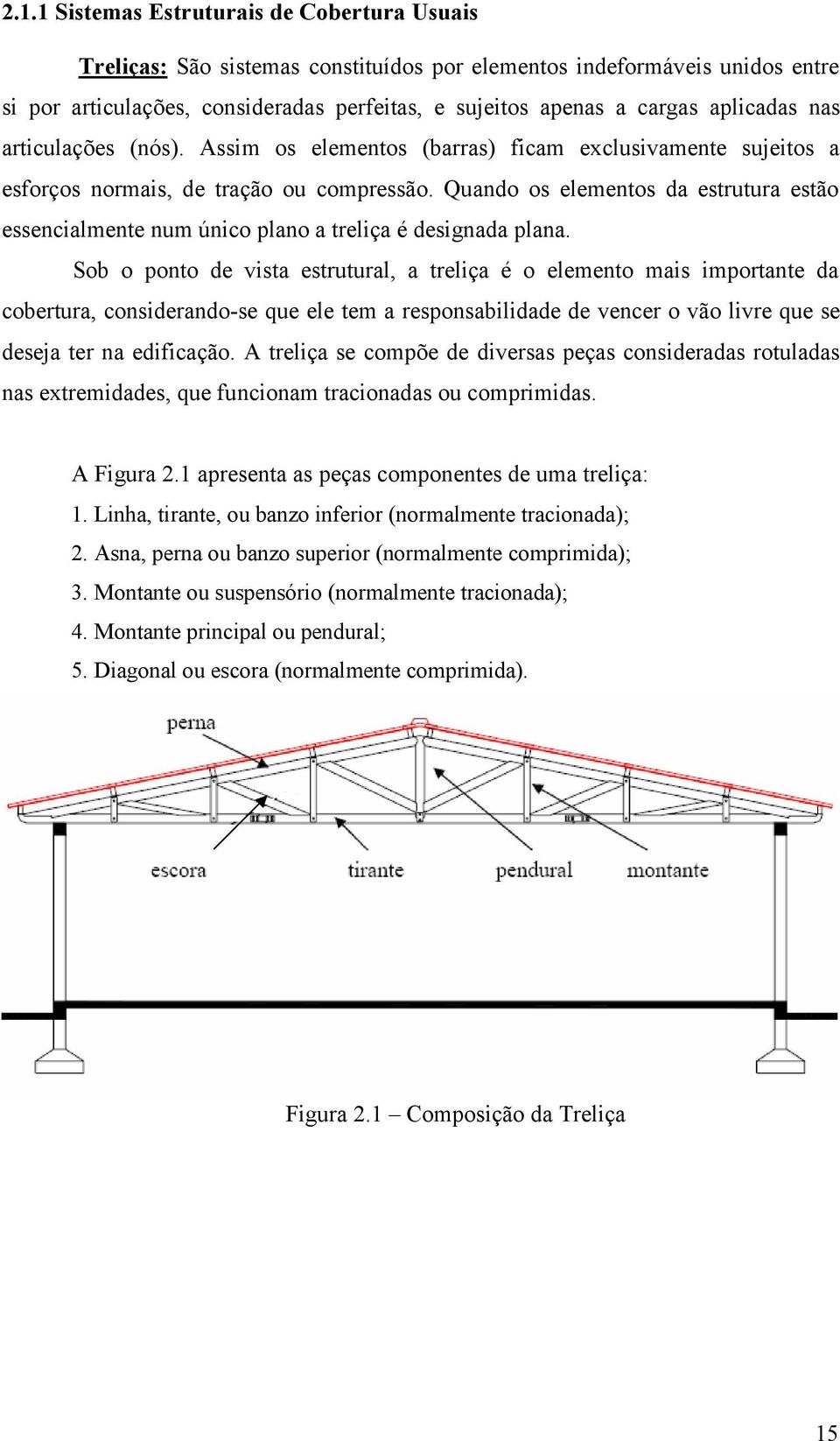 Quando os elementos da estrutura estão essencialmente num único plano a treliça é designada plana.