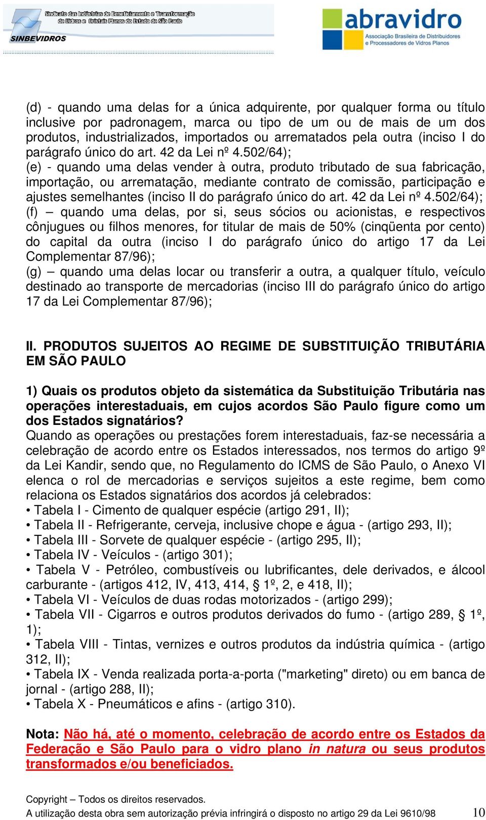 502/64); (e) - quando uma delas vender à outra, produto tributado de sua fabricação, importação, ou arrematação, mediante contrato de comissão, participação e ajustes semelhantes (inciso II do