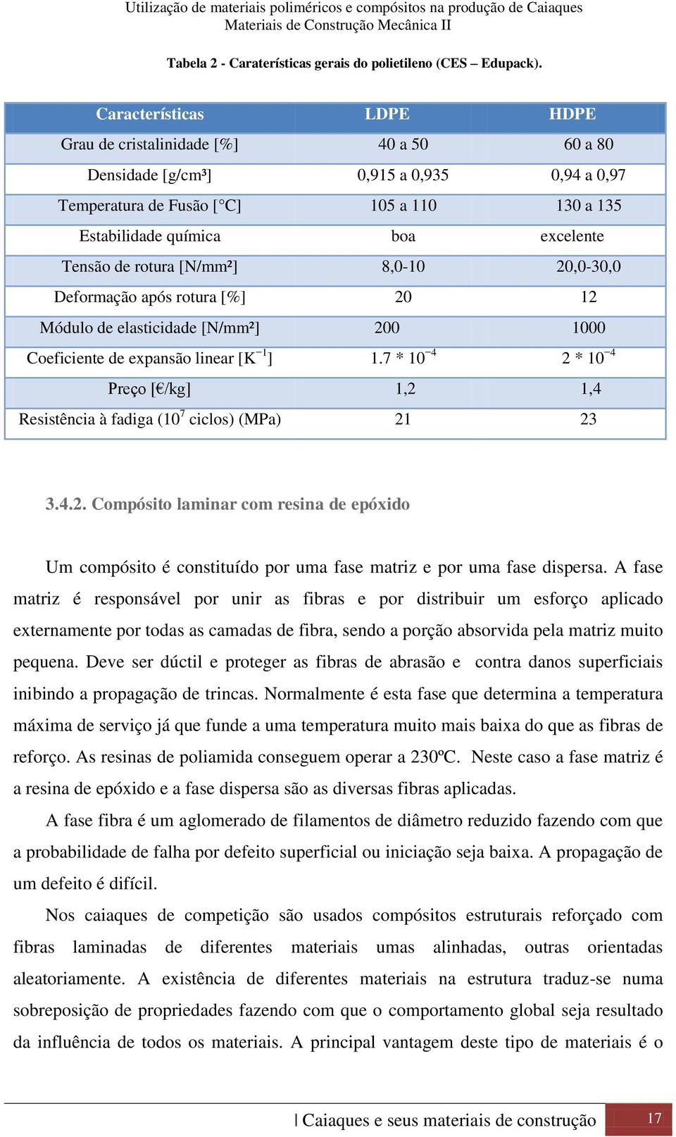 Tensão de rotura [N/mm²] 8,0-10 20,0-30,0 Deformação após rotura [%] 20 12 Módulo de elasticidade [N/mm²] 200 1000 Coeficiente de expansão linear [K 1 ] 1.