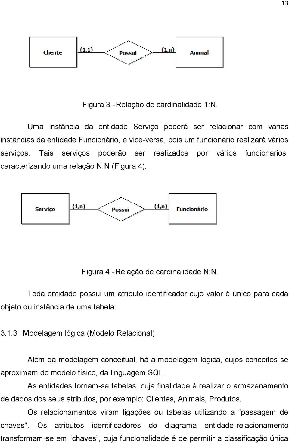 Tais serviços poderão ser realizados por vários funcionários, caracterizando uma relação N:N (Figura 4). Figura 4 - Relação de cardinalidade N:N.