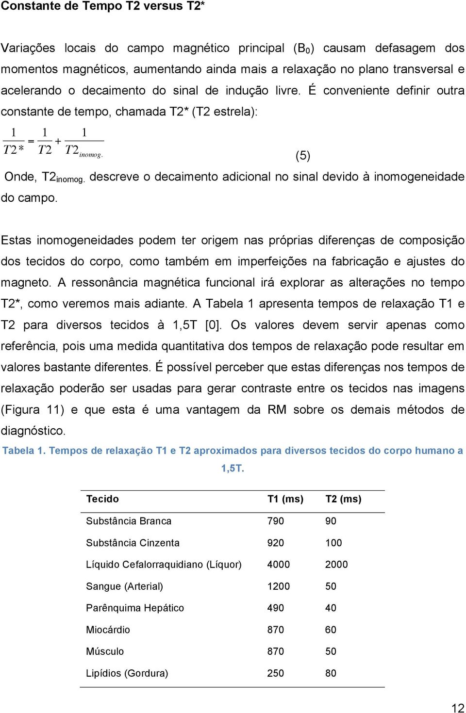 descreve o decaimento adicional no sinal devido à inomogeneidade do campo.