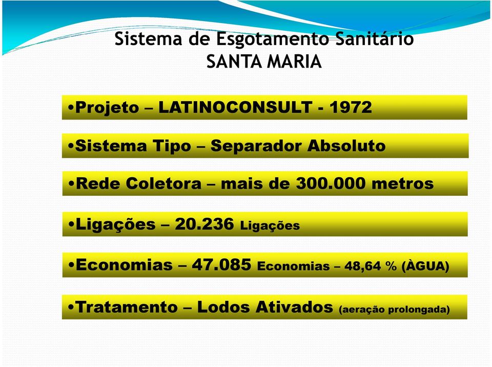 Coletora mais de 300.000 metros Ligações 20.