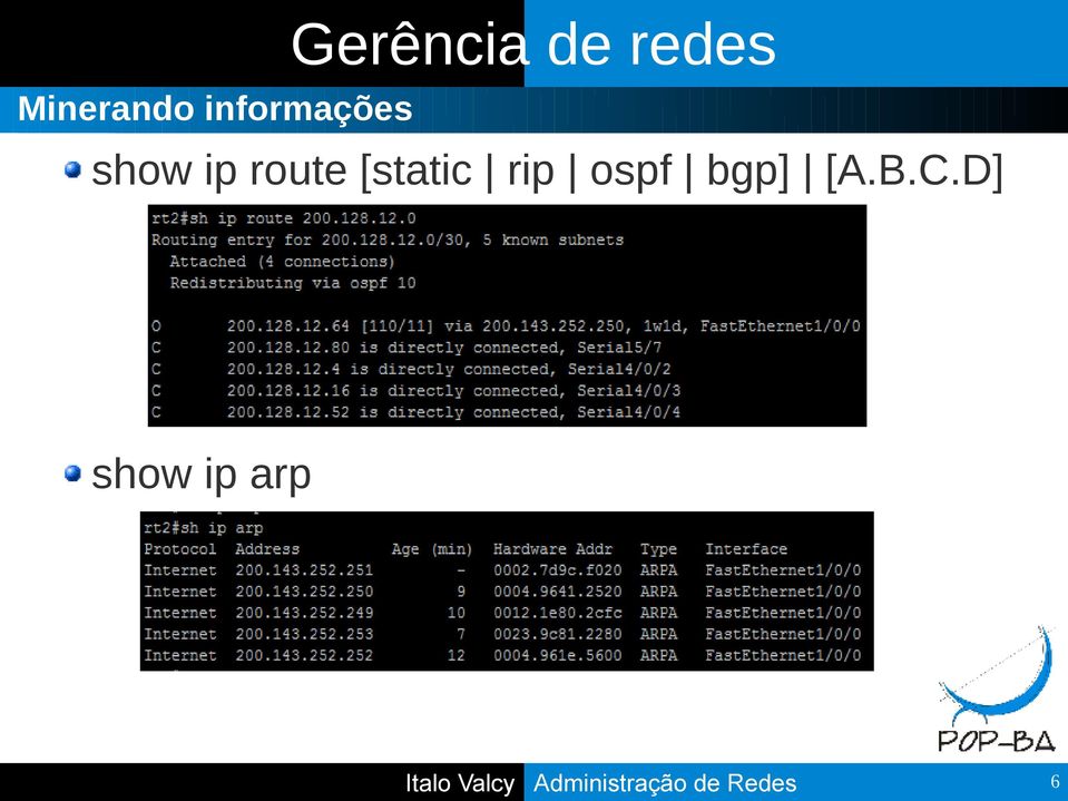 show ip route [static