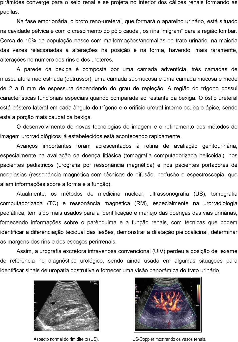 Cerca de 10% da população nasce com malformações/anomalias do trato urinário, na maioria das vezes relacionadas a alterações na posição e na forma, havendo, mais raramente, alterações no número dos