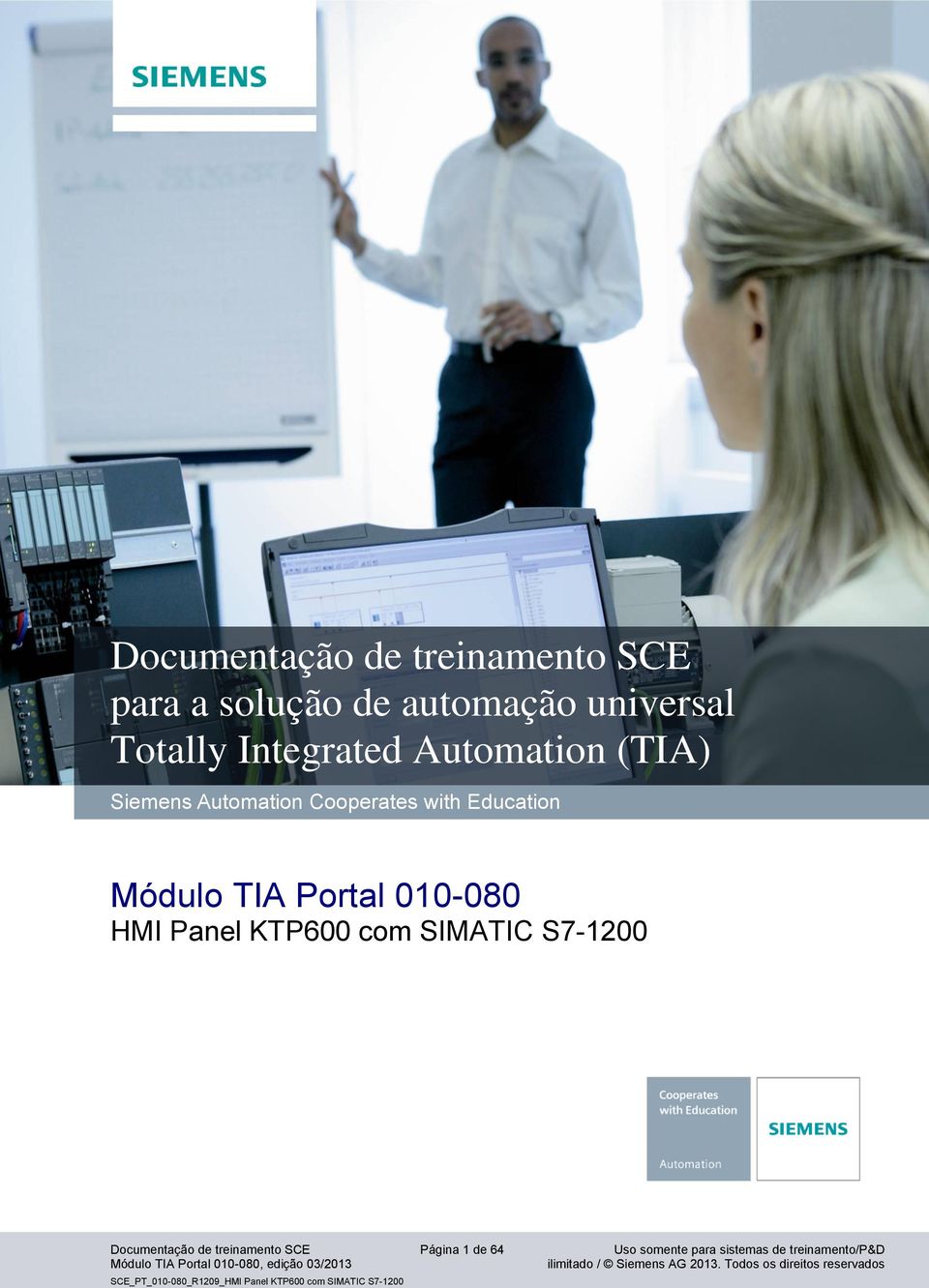 Education Módulo TIA Portal 010-080 HMI Panel KTP600 com SIMATIC S7-1200