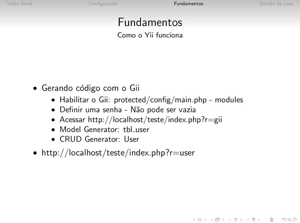 php - modules Definir uma senha - Não pode ser vazia Acessar