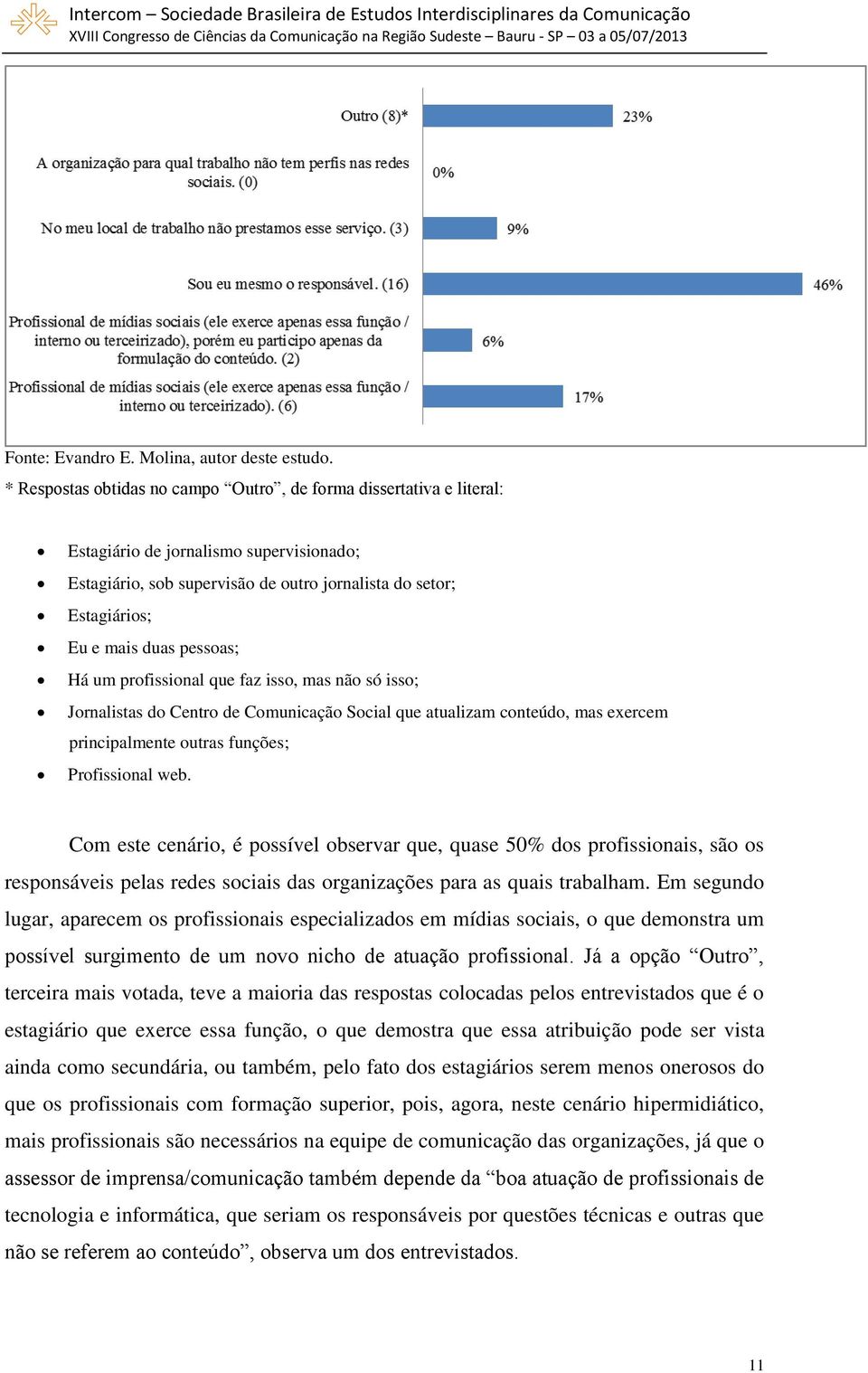 pessoas; Há um profissional que faz isso, mas não só isso; Jornalistas do Centro de Comunicação Social que atualizam conteúdo, mas exercem principalmente outras funções; Profissional web.