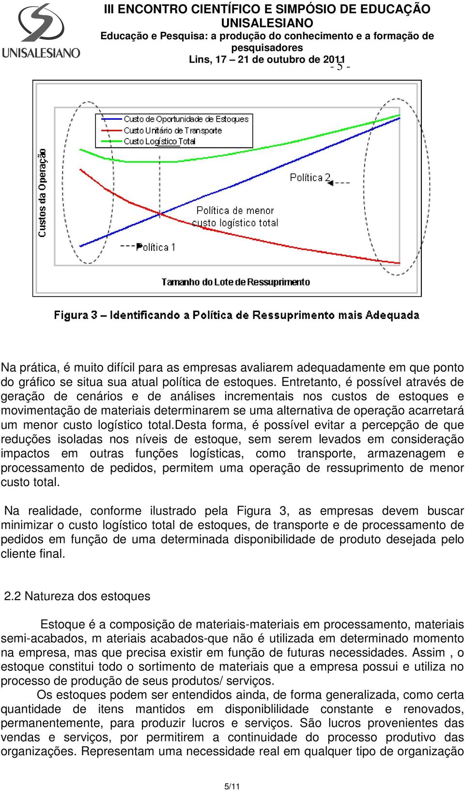 custo logístico total.