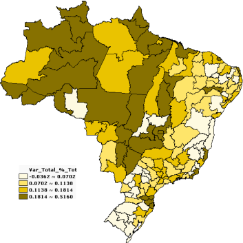 Brasil desse setor, sendo que em 2009 essa participação aumentou para 57,10%.