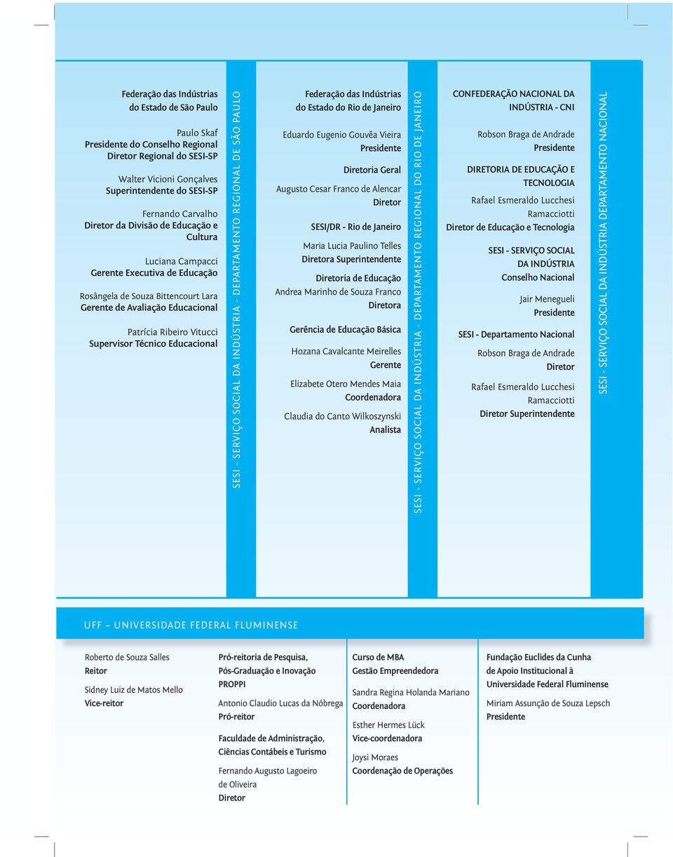 Educacional SESI - SERVIÇO SOCIAL DA INDÚSTRIA - DEPARTAMENTO REGIONAL DE SÃO PAULO Federação das Indústrias do Estado do Rio de Janeiro Eduardo Eugenio Gouvêa Vieira Presidente Diretoria Geral