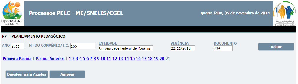 MIMBOÉ 2016 Alteração de PPNs SICAPP Jul/2014 Login Avaliação na Plataforma do Planejamento SNELIS Pedagógico do Convênio - PELC e Vida Saudável 2.