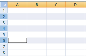 2.2-Selecção de células e intervalos Seleccionar uma linha completa 1- Posiciona o cursor sobre o número que identifica a linha, até este tomar o aspecto de seta 2-Clica no botão esquerdo do rato