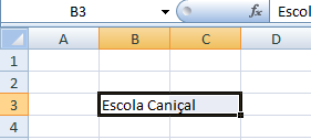 3-Edição e formatação de uma Folha de cálculo Introduzir texto nas células 1-Activa a célula onde inserir o texto 2-Escreve o