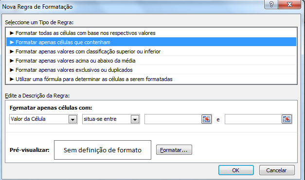 5-Formatação condicional Formatar células com diferentes atributos, de acordo com o seu conteúdo. Ajuda na análise de dados.