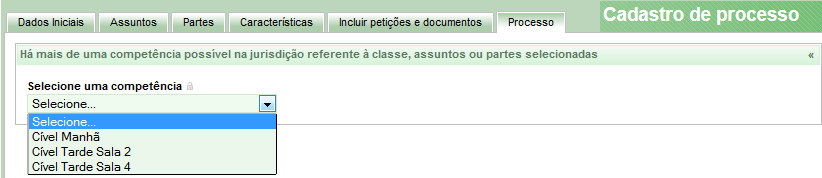 Aba Processo 1) Clique na aba Processo.