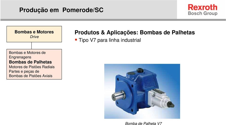 Engrenagens Bombas de Palhetas Motores de Pistões Radiais