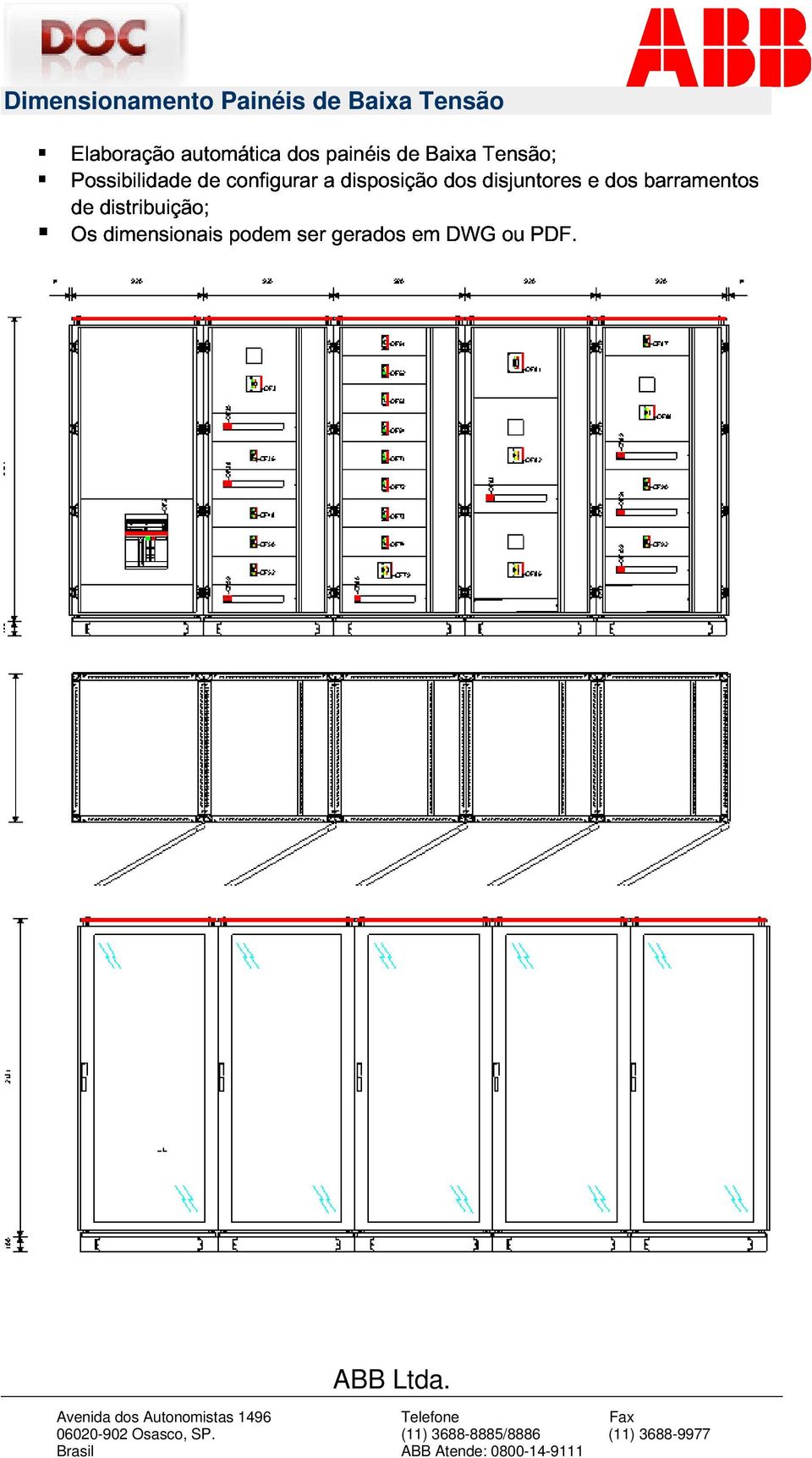 disposição de em Baixa dos DWG disjuntores Tensão; ou PDF.