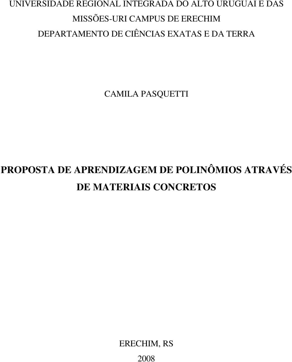 EXATAS E DA TERRA CAMILA PASQUETTI PROPOSTA DE