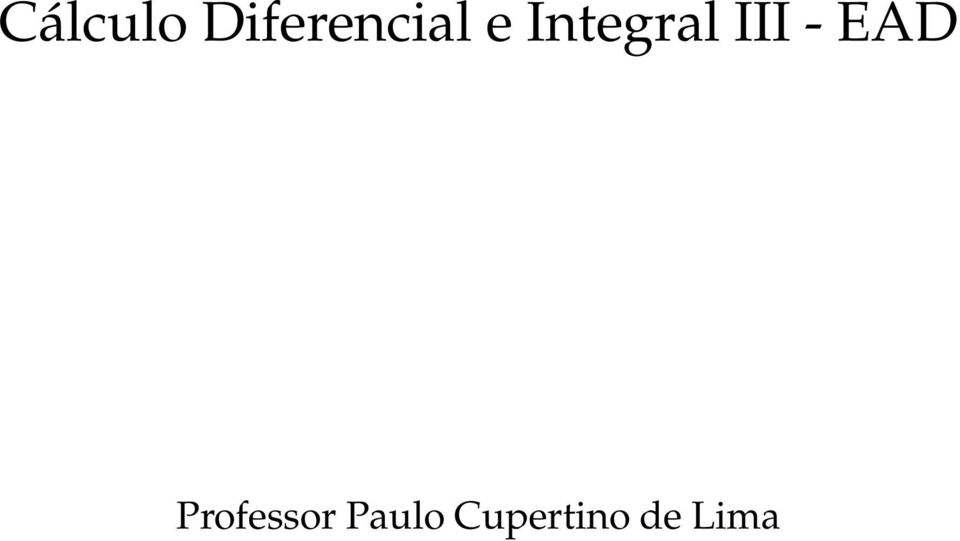 Integral III - EAD