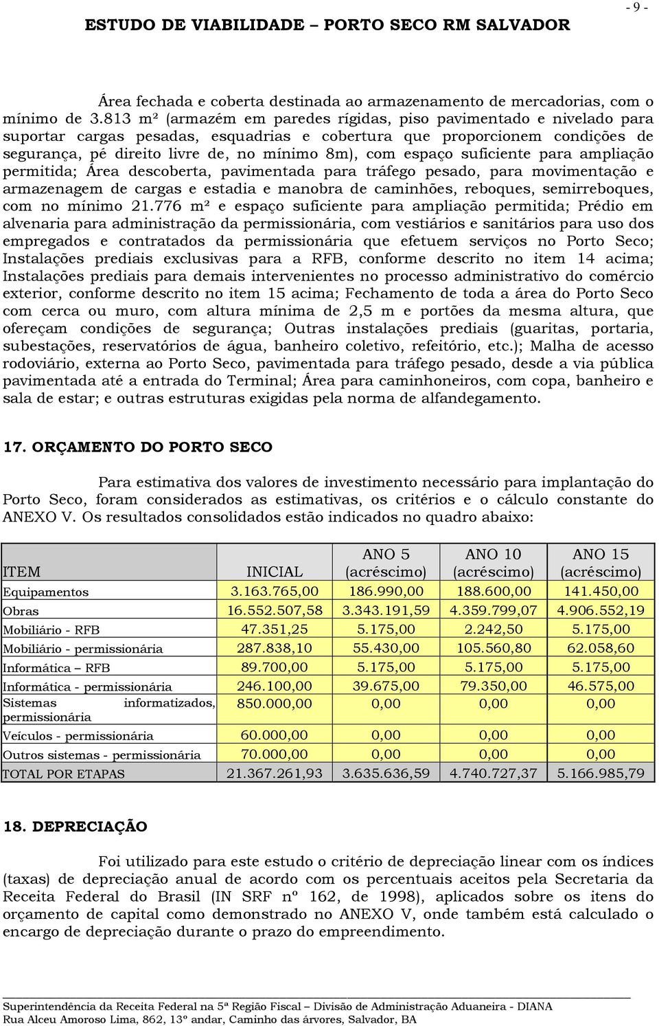 espaço suficiente para ampliação permitida; Área descoberta, pavimentada para tráfego pesado, para movimentação e armazenagem de cargas e estadia e manobra de caminhões, reboques, semirreboques, com