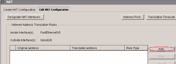Use este indicador a fim designar as interfaces internas e externas que você quer usar nas traduções NAT.