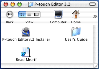 5 Faça clique duas vezes na pasta P-touch Editor 3.2 para a abrir. 6 Faça clique duas vezes no ícone do instalador do P-touch Editor 3.2 situado na pasta que aparece.