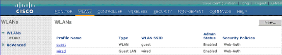 Controlador estrangeiro WLC Relações A configuração das relações no controlador estrangeiro é mostrada. O ap-gerente e as interfaces de gerenciamento estão no VLAN nativo da porta física 1 do WLC.