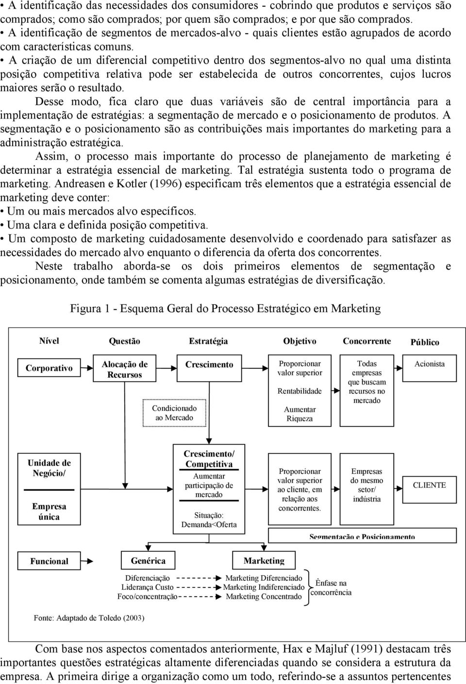 A criação de um diferencial competitivo dentro dos segmentos-alvo no qual uma distinta posição competitiva relativa pode ser estabelecida de outros concorrentes, cujos lucros maiores serão o