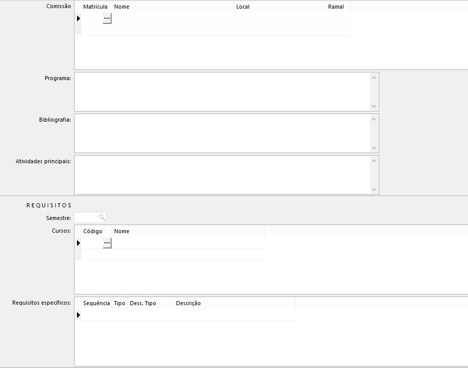 21/44 Comissão: lista dos membros da comissão. É necessário, no mínimo, 3 membros.