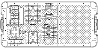 71442199 Bandeja de preparação de fêmur e provas tam 1-6 instrumentais femorais e provas para transporte e esterilização 71442181 Bandeja de provas femorais metálicas provas femorais metálicas para o