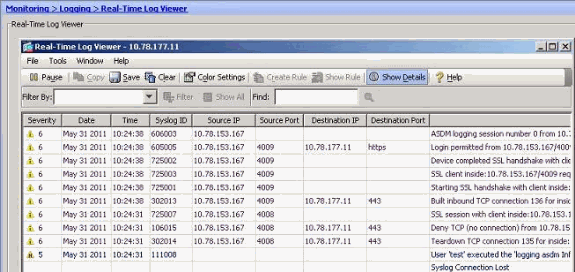 telnet timeout 5 ssh timeout 5 console timeout 0 threat-detection basic-threat threat-detection statistics access-list no threat-detection statistics TCP-intercept --- Output Suppressed username test