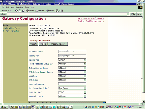 5. Configurar seus parâmetros nesta tela de configuração do membro MGCP como necessário e clique a inserção.