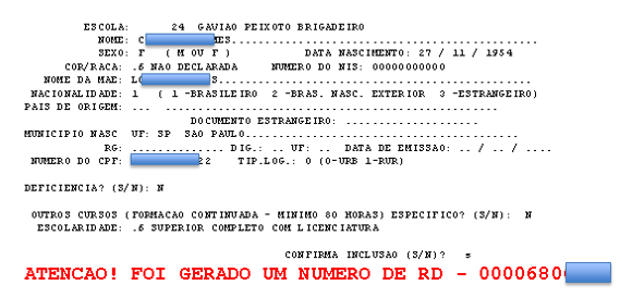 O Sistema retorna à tela inicial e exibe uma mensagem