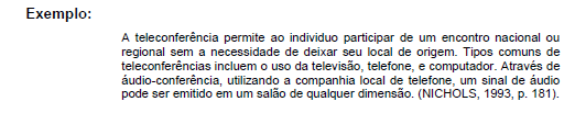 Estrutura: citações Citação direta com mais de 3 linhas