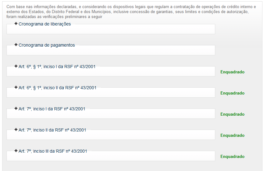 SADIPEM Telas do sistema Resumo: resultado