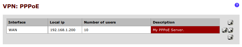 6. Em No. PPPoE Users selecione o numero máximo de clientes que irão se conectar 7. Em Server Address digite um IP não usado que o PfSense vai servir para os clientes se conectarem. 8.