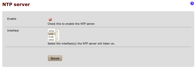4. Clique em Save Como ele funciona... O OpenNTPD é uma implementação open-source do serviço Network Time Protocol.