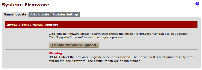 2. Vá á System Firmware 3. Clique na aba Manual Update 4.