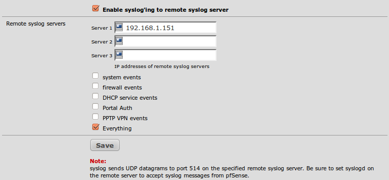 Configurando um servidor de syslog externo Aqui vamos descrever como configurar o PfSense para usar um servidor de registro de log externo Se preparando.