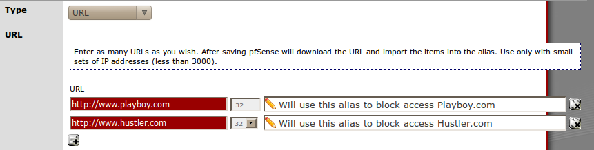 URL Alias Selecionando URL como tipo de Alias, permite que você crie um ou mais alias contendo URL s: URL Table Alias Selecionando URL Table como tipo de Alias, permite que você crie uma URL única
